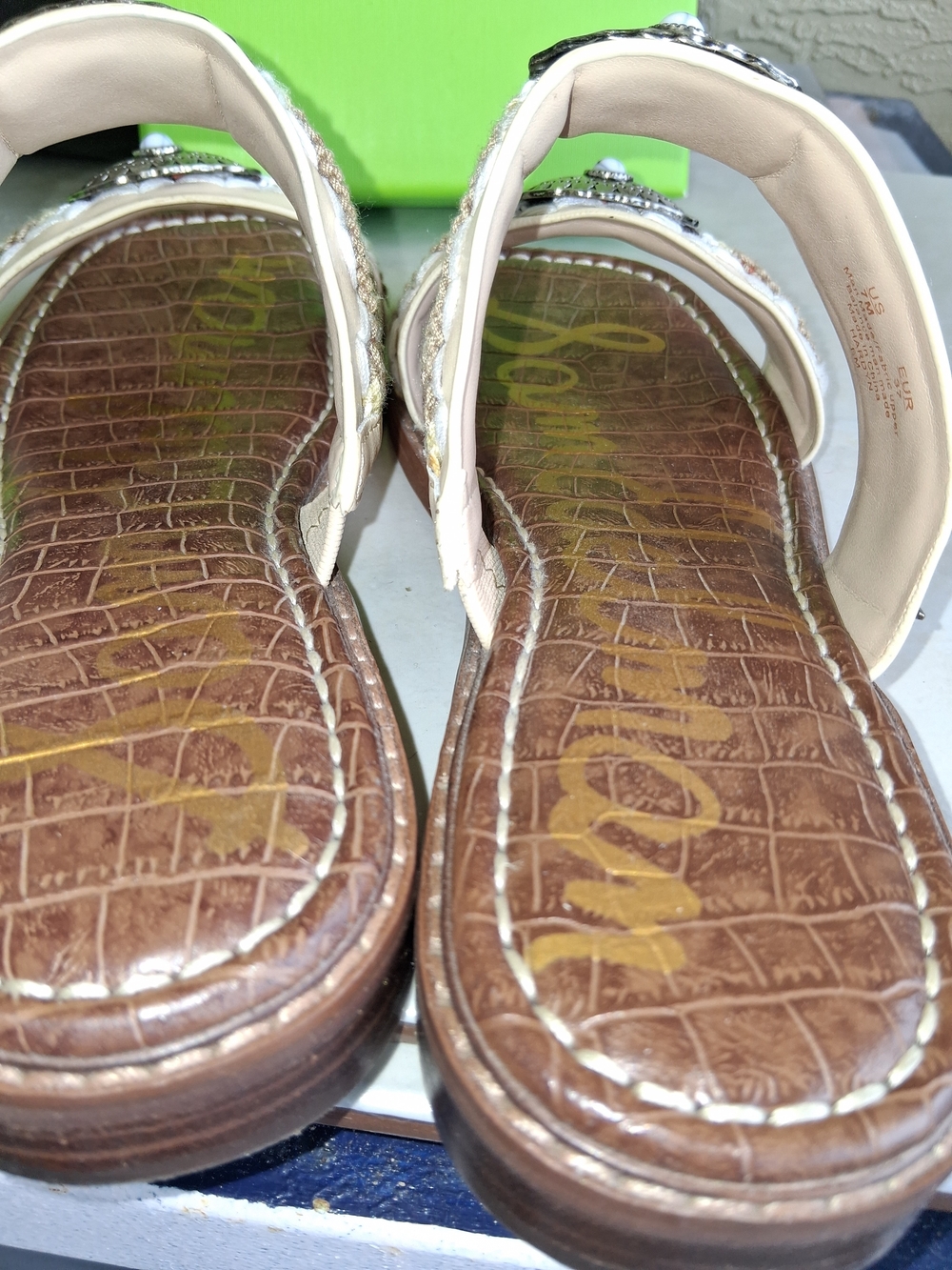 Sam Edelman Beige Braided Concho Slide Sandals - Picture 6 of 11
